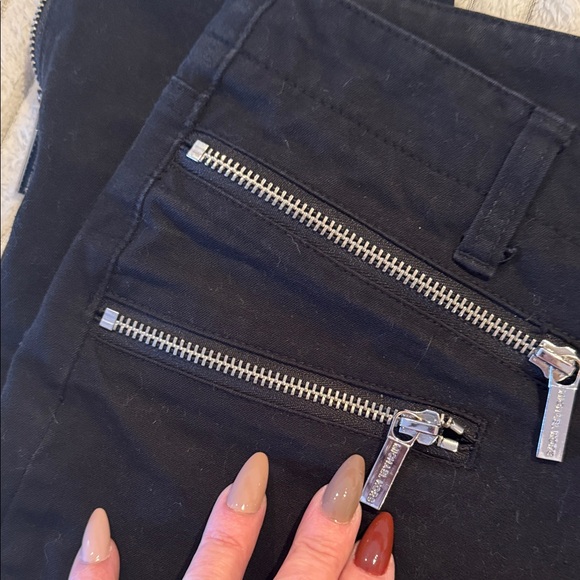 Michael Kors Midnight Black Cropped Jeans with Zipper Details - Picture 3 of 5
